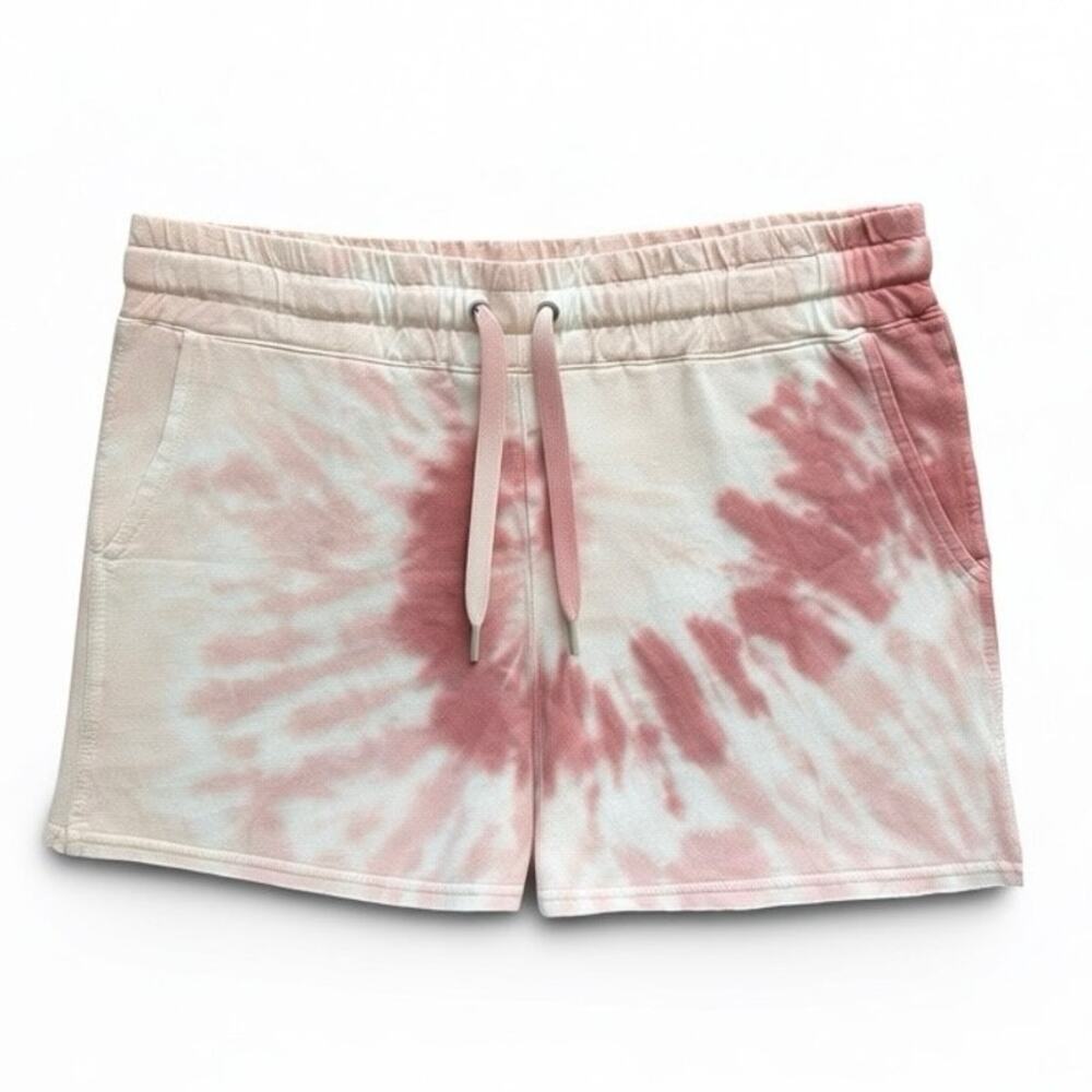 C&C California Sz M Cotton Rayon Tie-dye Shorts Elastic Tie Waist Pockets | NWT